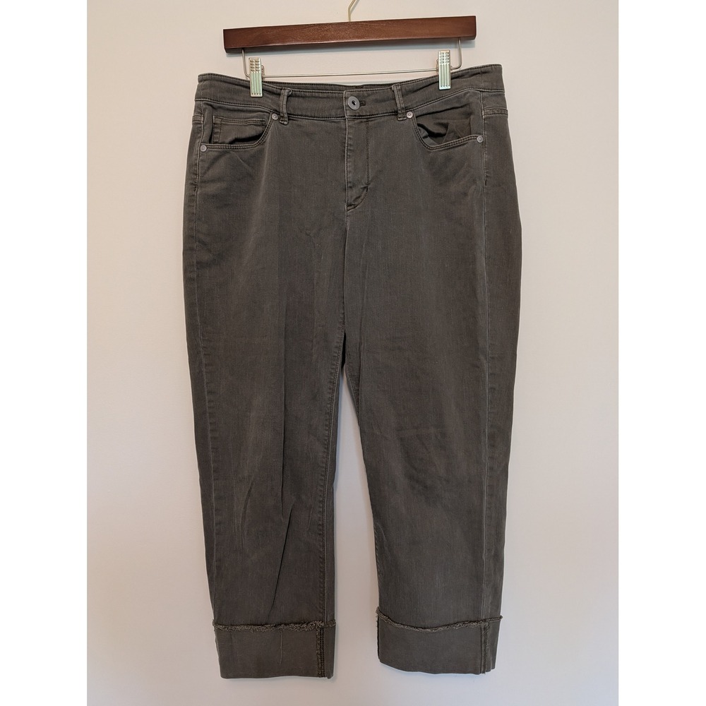 J.Jill Denim Authentic Fit Cropped Pants Size 12 Olive Green (fits 34 x 24.5)
